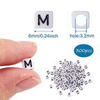 FASHEWELRY 300Pcs Cube White Acrylic Letter Beads 6x6mm Letter M Alphabet Beads for DIY Bracelet Necklace Jewelry Making - color: Letter M, size: 6x6x6mm