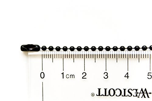 ONDEPOT 24 inch Military Spec Black Epoxy Coated 2.4mm Ball Chain Necklaces - pack of 50 pcs