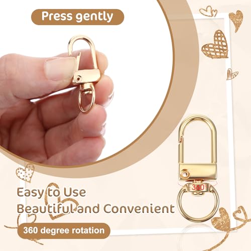 30Pcs Lobster Claw Clasps Keychain Clasp Clips Metal Swivel Lobster Clasp Hook Key Chain Hooks Gold Swivel Snap Hooks for Keychains DIY Lanyard Crafts