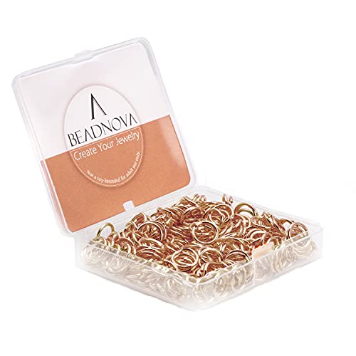 BEADNOVA 10mm Jump Rings Rose Gold Jewelry Jump Rings for Jewelry Making Accessories Makings for Keychains (300Pcs) - color: Rose Gold, size: 10mm