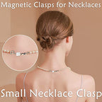 925 Sterling Silver Magnetic Necklace Clasps and Closures,Mini Bracelets Clasp Converter Gold and Silver Chain Extender for Jewelry Making Supplies - color: 2Pcs Silver