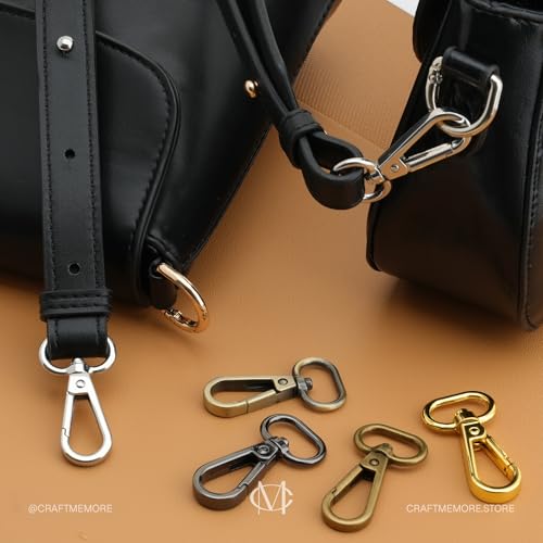 CRAFTMEMORE Snap Hook Swivel Push Gate Lobster Clasps Fashion Clips Purse Making FS10 Pack of 10 (Gold, 1 Inch) - color: Gold, size: 1 Inch