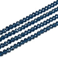 500pcs Czech Faceted Rondelle Crystal Glass Loose Beads 4mm Small Tiny Spacer Bulk Dark Sapphire Blue for DIY Craft Jewelry Making CCR420 - color: Dark Sapphire, size: 4mm (0.16") - 500pcs