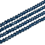 500pcs Czech Faceted Rondelle Crystal Glass Loose Beads 4mm Small Tiny Spacer Bulk Dark Sapphire Blue for DIY Craft Jewelry Making CCR420 - color: Dark Sapphire, size: 4mm (0.16") - 500pcs