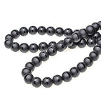 MJDCB Round Stone Beads Natural Matte Frosted One Line Black Agate Onyx Loose Beads are Used in Jewelry Design to Make Bracelets and Necklaces (4mm) - color: Matte One Line Black Agate, size: 4mm
