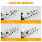 Premium Long Needle Nose Pliers-6''&8'', Paper Clamp Precision, High Carbon Steel, Soft Grip with Wire Cutter, Long Nose Cutting Pliers for Home, Fishing, Jewelry, Crafts,2pcs - style: 6in+8in