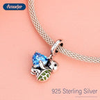 S925 Bead Dangle Charms for Bracelets Necklaces, Compatible with Pandora, Jewelry Making - style: Green Turtles Charms with Blue Heart