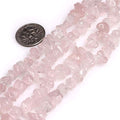 Genuine Rose Quartz Chip Beads 5-8mm Irregular Shaped Tumbled Chips Stone Crystal Loose Bead for Jewelry Making 1 Strand 32" - color: Rose Quartz