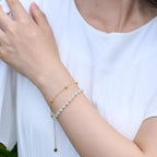 Farfume Crystal Bracelet Beaded Bracelets 4mm Natural Stone Beads Gemstone Handmade Jewelry Valentine's Day Gifts - color: Moonstone-Intuition & Balance