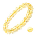 8mm Natural Gemstone Stretch Bracelet, Handmade Unisex Crystal Bracelets for Meditation, Yoga, Spiritual Healing & Positive Energy - color: Citrine