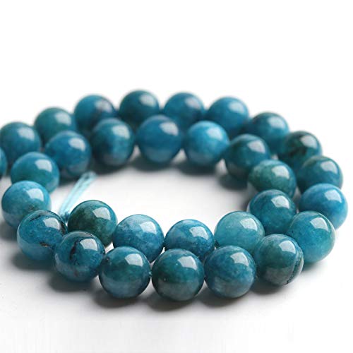 Natural Stone Beads Blue Apatite 10mm Polished Round Smooth Gemstone Beads for Jewelry Making 15 Inch(Blue Apatite,10mm) - color: Blue Apatite, size: 10mm