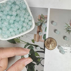 8mm Crackle Glass Beads for Jewelry Making, 700Pcs Round Crystal Beads for Bracelets, DIY Crafts (Lake Blue Crackle) - color: Lake Blue Crackle