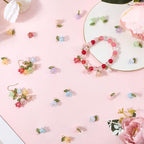 SUNNYCLUE 1 Box 120Pcs 10 Colors Floral Acrylic Charms Lily Flower Charms Bulk Brass Loops Plastic Blossom Spring Colorful Dangle Flowers Pendants for Jewelry Making Supplies DIY Earring Bracelet - style: Flowe 2