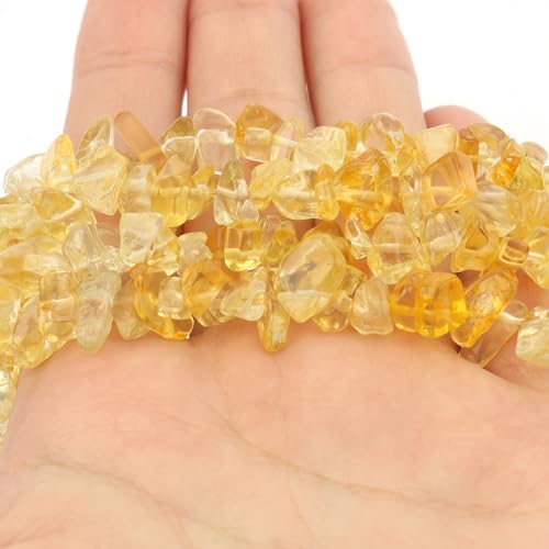 30in Citrine Natural Chip Stone Beads 5-8mm About 230pcs, Irregular Drilled Yellow Bead for Bracelets Jewelry Making Supplies for Adults, DIY Crafts. - color: Citrine