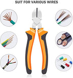 BOENFU Wire Cutter for Artificial Flowers and Crafts, 6 inch Side Cutters Chicken Wire Cutters Heavy Duty Diagonal Cutting Pliers Wire Clippers, Orange - color: 6 Inches - Orange Handle - Diagonal Cutters