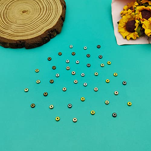 1200pcs Flat Round Rondelle Spacer Beads for DIY Crafts,6 Colors Disc Spacer Loose Beads Spacers Beads for DIY Jewelry Making,Bracelet Necklace Earring Bracelet Crafts Supplies - color: 1200pcs;Gold,K gold,White k,Gun black,Red bronze,Antique cyan