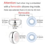 Clip Stopper Charms Sterling Silver Rondelle Spacer Bead for Bracelets (Silver) - color: Silver