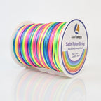 LUSTEMBER 330 Feet Satin Nylon String, 1 mm Silky Smooth Durable Nylon Cord for Jewelry Making, Bracelets, Beading, Necklaces, Macrame, Kumihimo, Rattail, and Chinese Knot Craft - size: Rainbow