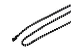 Titanium Stainless Steel Small Beads Ball Chain Necklace for Men Women 24-38 Inches Silver Black Gold - color: Black, 3mm wide