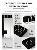 Bracelet and Necklace Holder,Velvet Jewelry Necklace Display Organizer Stand,bracelet Holder for Selling,Bracelet and Necklace Storage Tree (Style 2（Black）) - style: Style 2（Black）