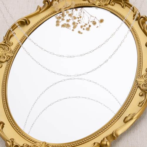 GTVOODX 16.4 Feet Silver Plated Stainless Steel Chains Soldered Krinkle Link Chain for Jewelry Making DIY Craft Jump Rings Lobster Claw Clasps - color: Silver Krinkle