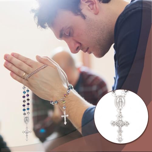PH PandaHall Rosary Jewelry Making Kit 1064pcs Easter Necklace Making Set Rosary Prayer Making Supplies First Communion Necklace Set Cross Beads Kit for Ramadan Bracelet Necklaces Jewelry Making
