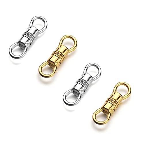 Zpsolution Double Opening Swivel Clasp for Necklace, Clasp Connector for Pendant, Necklace Charm Holder Silver/Gold 4PCS - color: 2 Glod 2 Silver