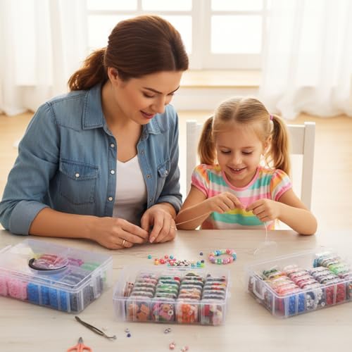 SGHUO Bead Organizer Box, 84 PCS Small Organizers, 3-Tier Stackable Storage Container Box for Art Craft Storage, Washi Tape, Jewelry, Beauty & Sewing Supplies - style: 3 tier-2in