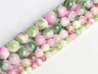 Yochus 40pcs 10mm Pink &Green Persian Jade Energy Healing Round Bulk Gemstone Beads for Jewelry Making Bracelet Necklace Earring DIY - color: pink&green, size: 10mm