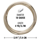 The Beadsmith Square Craft Wire - Medium Temper Beading Wire, Silver Color, 18 Gauge, 4 Yards - color: Silver, size: 18 Gauge, 4 Yard Coil