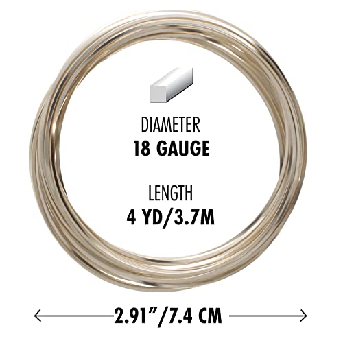 The Beadsmith Square Craft Wire - Medium Temper Beading Wire, Silver Color, 18 Gauge, 4 Yards - color: Silver, size: 18 Gauge, 4 Yard Coil