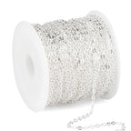 33 Feet Silver Cable Chains Roll, 2MM Silver Plated Brass Flat Cable Link Chain Spool Bulk for Jewelry Making DIY Craft - color: 2.0mm silver cable chain