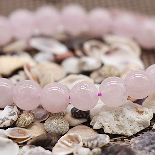 8mm Natural Gemstone Stretch Bracelet, Handmade Unisex Crystal Bracelets for Meditation, Yoga, Spiritual Healing & Positive Energy - color: Rose Quartz