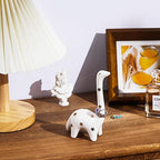 PUDDING CABIN White Dinosaur Ring Holder, Engagement Wedding Ring Stand, Dinosaur Gifts, Cute Preppy Room Decor, Birthday Gifts for Women Her Girls Friends, Bridal Shower Bridesmaid Gifts - style: White Dinosaur