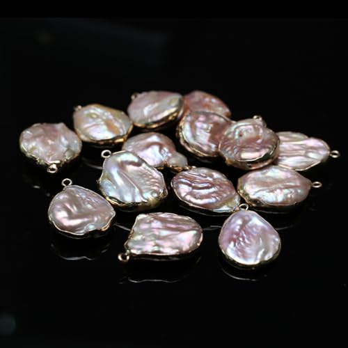 5 Pcs Natural Pearl Pendants Irregular Freshwater Pearl Pendant Charms for Jewelry Making Necklace Bracelet DIY Gift - color: purple