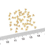BEADIA 14K Gold Plated Triangle Spacer Beads 3x3mm 50pcs for Jewelry Making Findings Non Tarnish - color: 14K Gold, size: 3x3mm Triangle