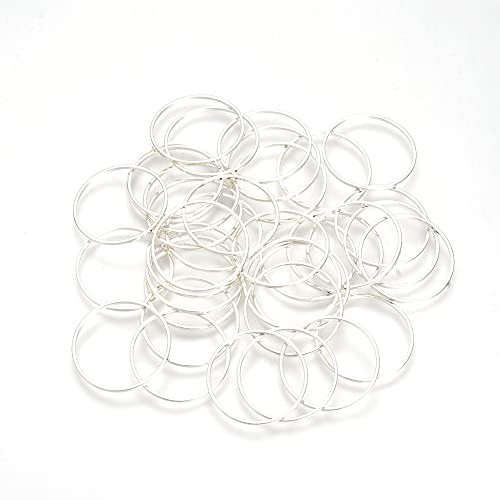 FASHEWELRY 20Pcs Brass Round Linking Rings Charms 20mm Silver Open Bezel Charms Connectors for Dangle Beading Hoop Jewelry Making - color: Silver, size: 20mm-20Pcs
