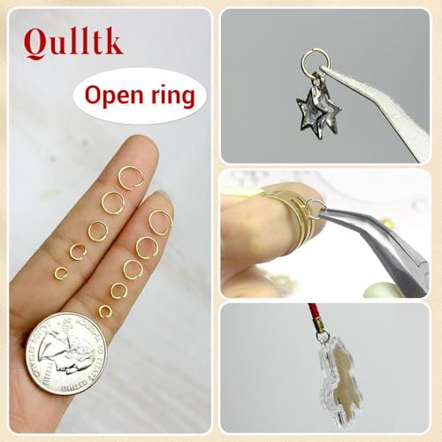 4600 Pcs Jump Rings for Jewelry Making Kit Gold & Silver, Open Rings with Opener Tools for Earrings, Keychains, Bracelet & Necklace Repair Supplies - color: 4600Pcs Gold