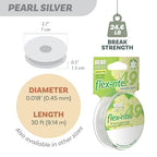 The Beadsmith Flex-Rite Beading Wire - 49-Strand Nylon-Coated Stainless-Steel Wire, 0.018" (0.45 mm) Dia, Pearl Silver, 30 ft Spool, Durable Necklace & Bracelet String, for Jewelry Making Supplies - color: Pearl Silver, size: .018” Dia - 30 ft