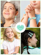 150PCS Acrylic Pastel Beads for Jewelry Making, Kalolary Colorful Bow Butterfly Flower Kawaii Plastic Candy Heart Cute Macaroon Aesthetic Beads for Bracelet Necklace DIY Supplies (Green) - color: Green