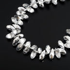 200pcs Czech 12mm Faceted Teardrop Briolette Crystal Glass Loose Beads Pendant Drop Spacer Bulk Silver Shade for DIY Jewelry Making CCT2-32 - color: Silver shade, size: 12x6mm - 200pcs