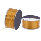 PH PandaHall 0.1mm Nylon String 100 Yards Beading Thread Nylon Seed Bead Thread Bracelet Beading String Sewing Strings for Leather Stitching Jewelry Bracelets Making, Goldenrod - color: Gold