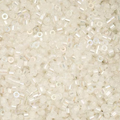 John Bead 25g Cylin Beads White to Sky Glow in Dark AB 11/0 Glass Cylindrical Seed Beads for Jewelry Bracelets Necklaces Earrings Making Embroidery - color: White to Sky Glow in Dark AB