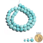 Yochus 60pcs Blue Turquoises Beads，6mm Healing Power Natural Stone Round Loose Beads for Jewelry Making Earring Necklace DIY Crafts - color: Blue Turquoise, size: 6mm 60beads