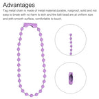 MECCANIXITY Ball Bead Chain Beaded Necklace Chains 5 Inch Adjustable Metal Ball Chains 2.4mm/0.1inch Keychain for Jewelry Making,DIY Craft Projects,Pack of 12(Purple) - color: Purple