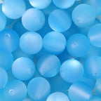 25pcs Resin Transparent Frosted Beads 16mm Cat Eye Circular Rubber Bead Spacer Bead DIY Making Friendship Bracelet Phone Chain Keychain Pen Beads Accessories (Blue) - color: Blue