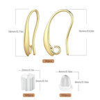 14K Gold Plated Earring Hooks, 230PCS Earring Findings for Jewelry Making Hypoallergenic Ear Wires for DIY Bulk Pack - color: 14K Gold-Big Earing Hooks