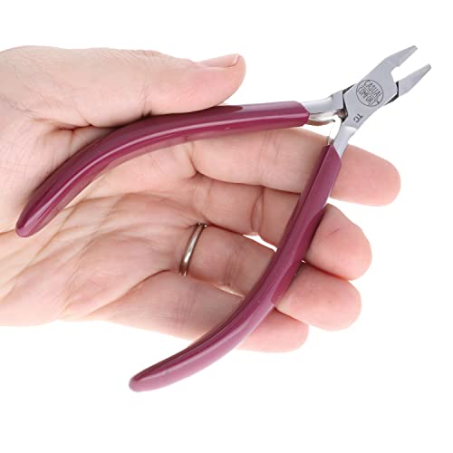 The Beadsmith Flush Cutters – 5.25-Inches (133 mm) Jewelry-Making Tool w/Tungsten Carbide Blades, PVC Comfort Grip, & Double-Leaf Springs