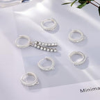 6Pcs Zirconia Hoops for Earrings Making, 925 Sterling Silver Ear Hooks Round Small Zirconia Huggie Hoop with Loop, Silver Leverback Hoops Dangle Earring Making Gold Jewelry Findings Supplies Set - color: 6PCS_SilverB