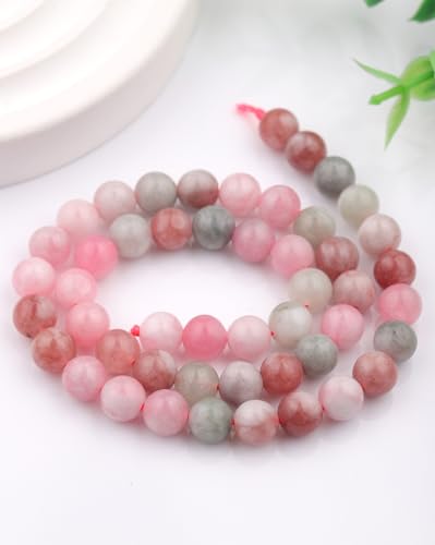 Natural Stone Beads 8mm Polished Round Smooth Gemstone Beads for Jewelry Making Supplies 15 Inch(45 Beads) (Alashan) - color: Alashan-45pcs